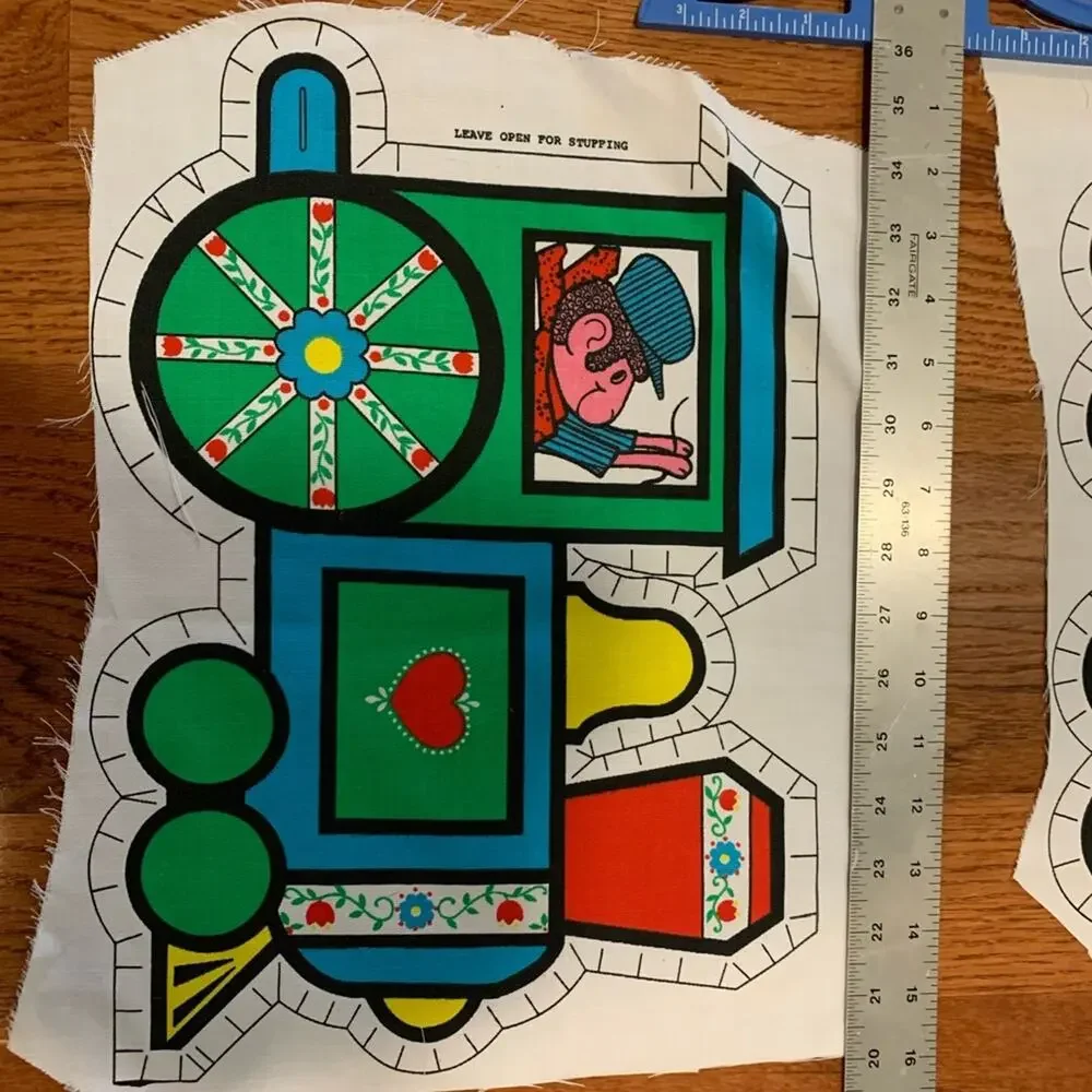 Adorable Vintage Train sewing project wall hanging